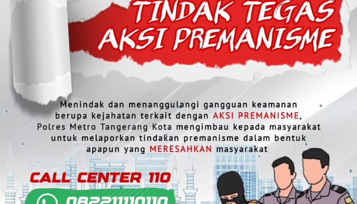 Polisi Imbau Warga Kota Tangerang Jangan Takut Lapor Bila Ada Premanisme. Begini Caranya