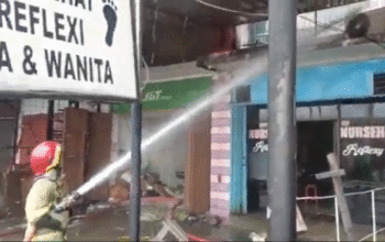 kebakaran ruko di pasar kemis kabupaten tangerang