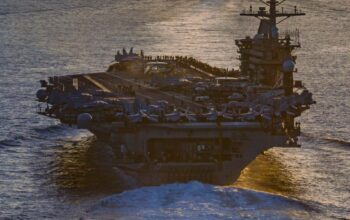 armada perang presiden as donald trump di laut merah