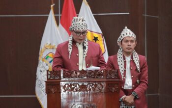 Wali Kota Serang, Budi Rustandi saat memberikan sambutan di Rapat Paripurna DPRD Kota Serang