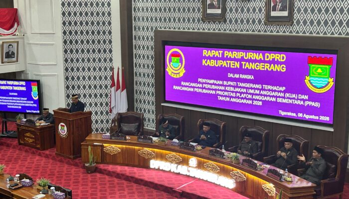 DPRD Kabupaten Tangerang Bahas Perubahan KUA-PPAS 2026, Pendapatan Daerah Naik Jadi Rp8,76 Triliun