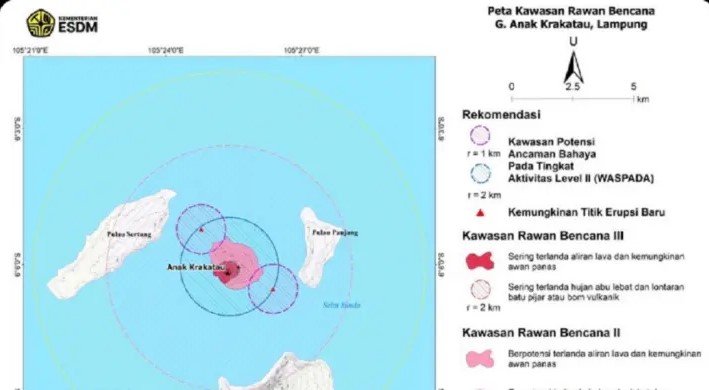 Muncul Cikal Bakal Gunung Cucu Krakatau di Perairan Selat Sunda