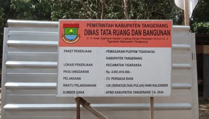 Proyek Pagar Puspemkab Tangerang Rp5 Miliar Jadi Sorotan